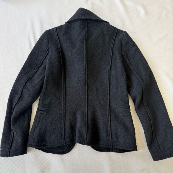 Kopa Womens Jacket Coat Pockets Button Down Longsleeve Wool Black Casual Small S - Picture 3 of 3